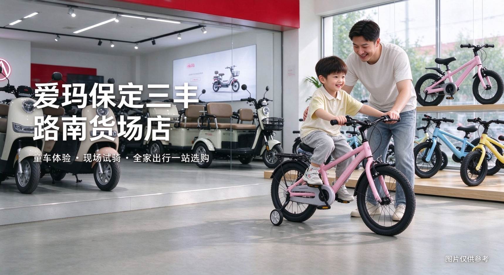 爱玛保定三丰路南货场店｜一站式出行选购中心，童车、电动车同步体验